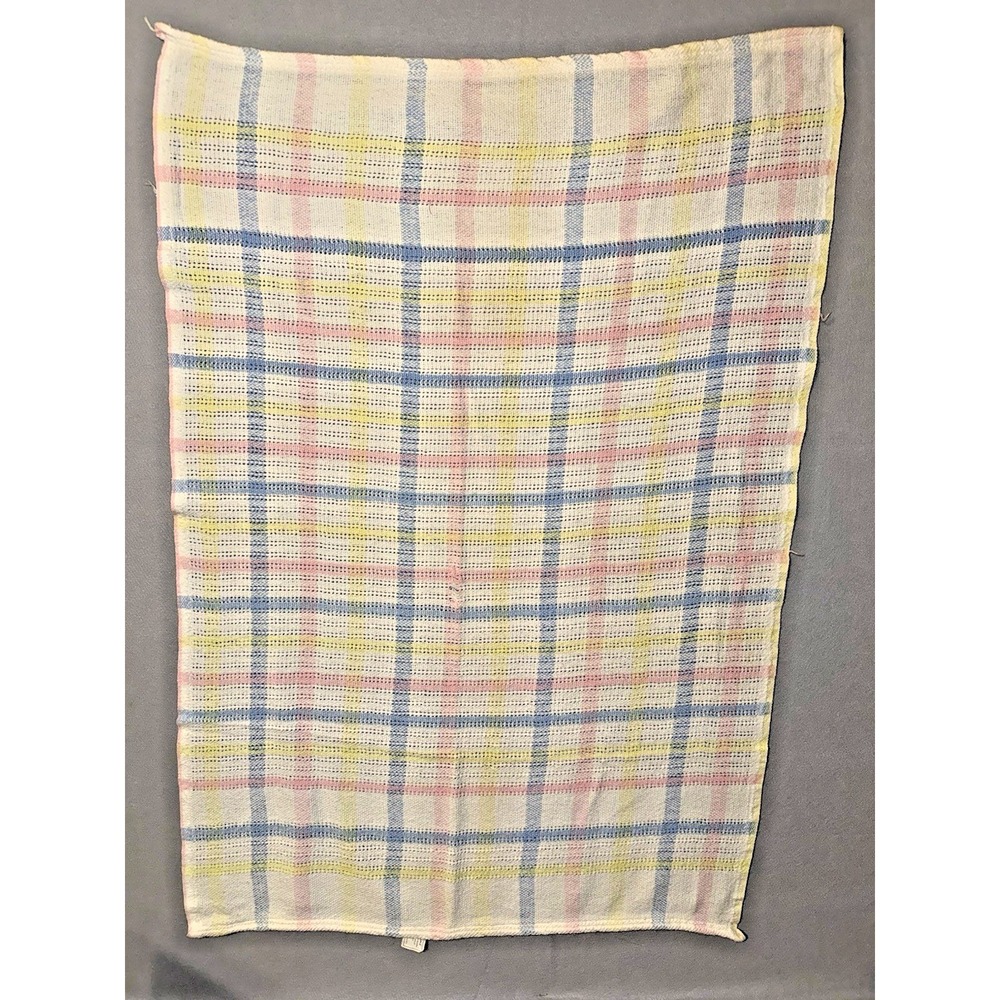 Vtg Thermal Baby Blanket Beacon Pastel Open Weave Unisex Cotton